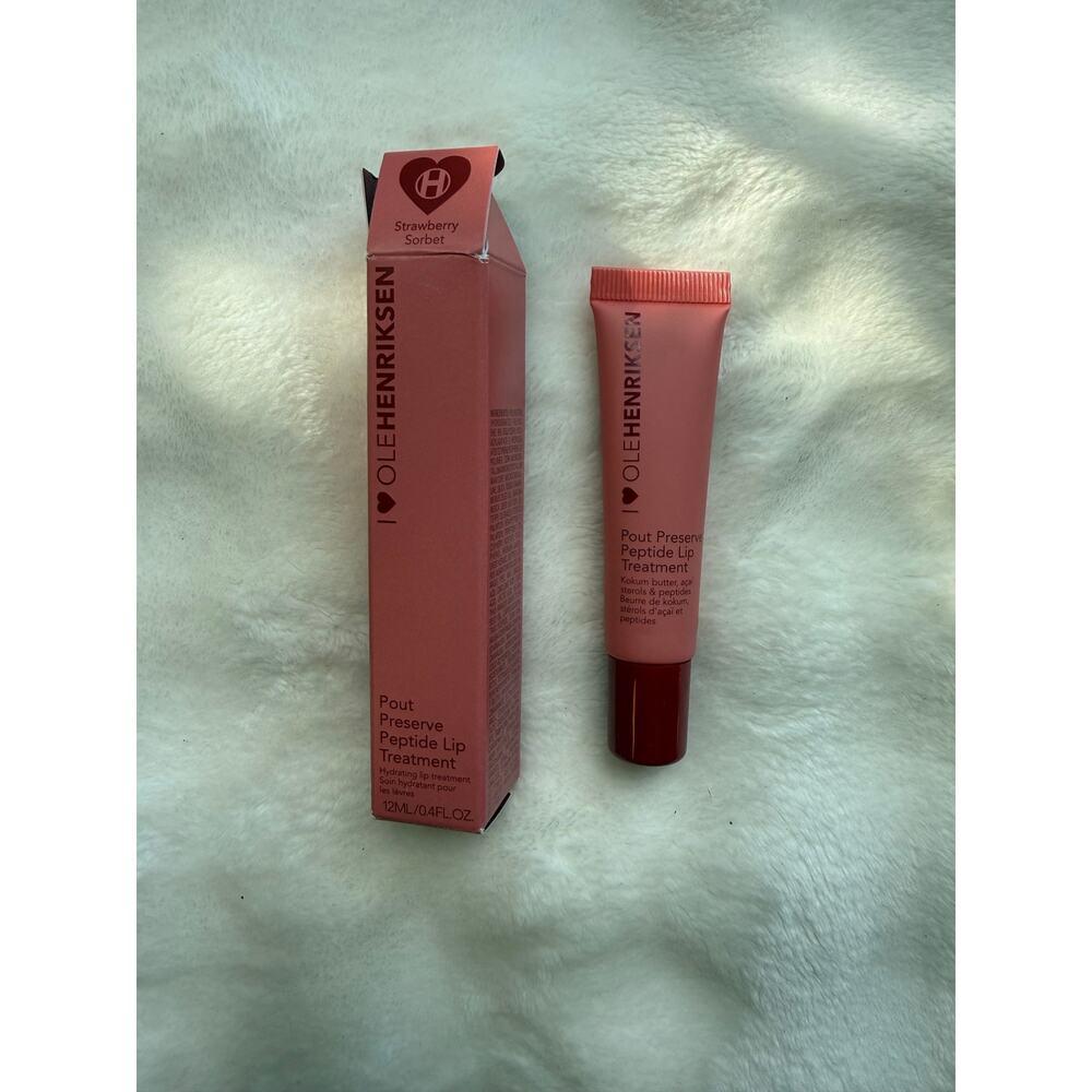 Ole Henriksen Pout Preserve Peptide Lip Treatment Strawberry Sorbet 0.4 oz NIB